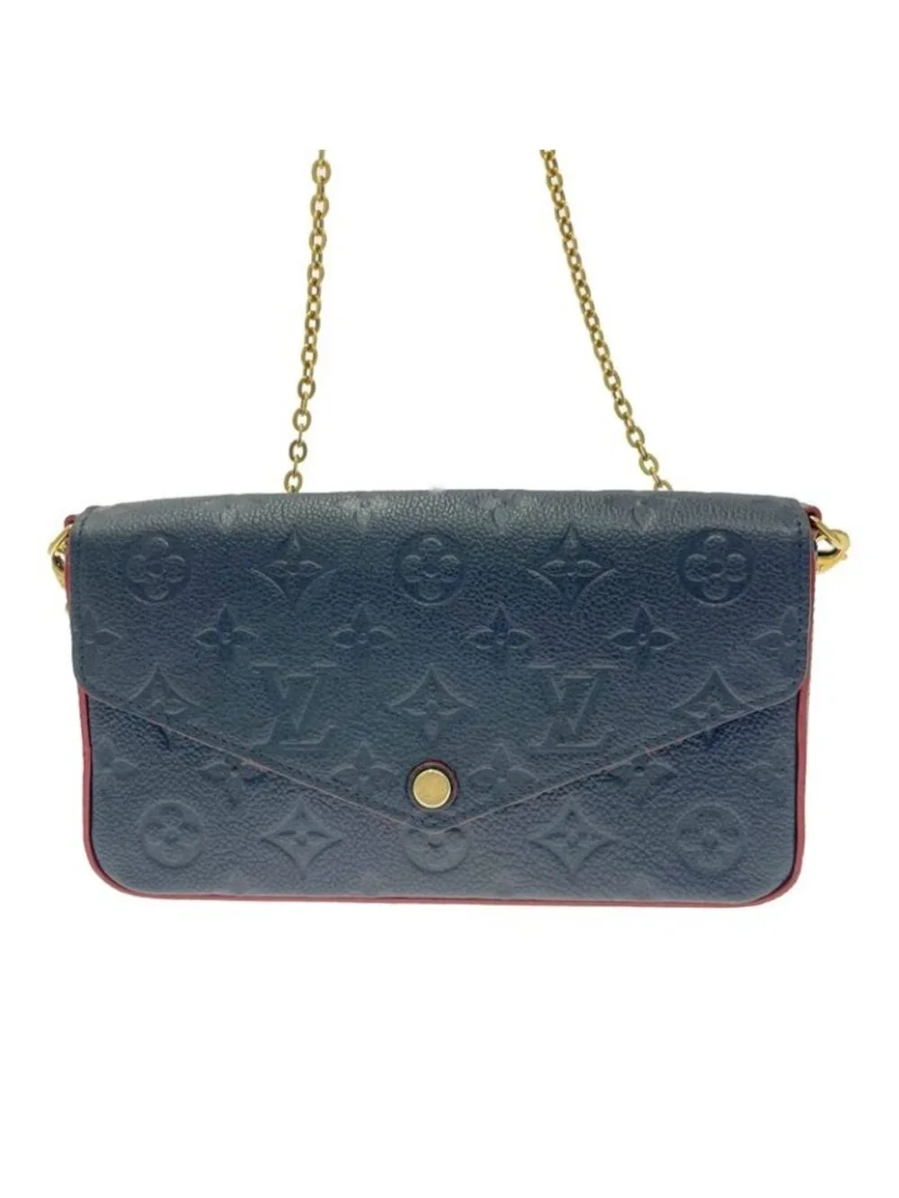 Louis Vuitton Monogram Empreinte Pochette Felicie Marine Rouge - Picture 4 of 10